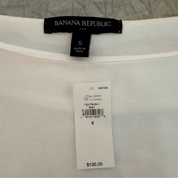 🆕 BR Factory Volume Embroidered Sleeve Top. White. Size S. NWT. - Picture 4 of 10